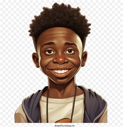 Cartoon Boy - cartoon boy african boy boy smile face - CleanPNG ...