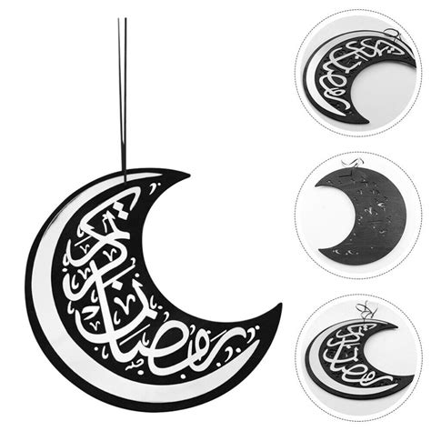 Ramadan Tisch Zeichen Eid Mubarak Mond Zeichen Holz Mond Sterne