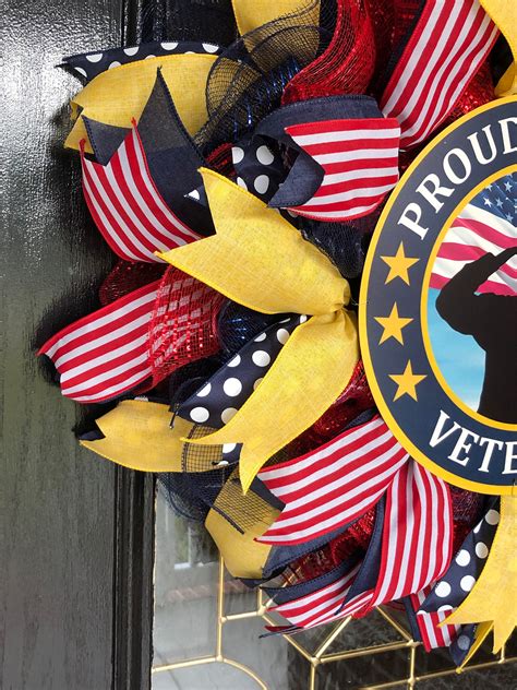 Proud Military Veteran Wreath Graveside Wreath Military Etsy