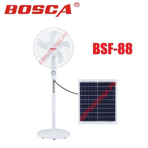 Bosca Solar Stand Fan Inches With Blades Speeds Solar Electric