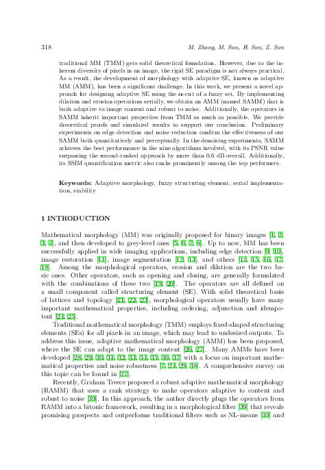 Adaptive Mathematical Morphology With Fuzzy Structuring Element