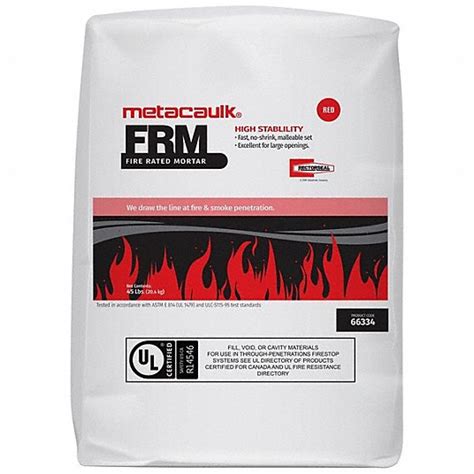 METACAULK, Caulk/Putty, Red, Fire Barrier Mortar - 49ZY53|66334 - Grainger