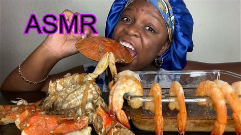 Asmr Seafood Boil Mukbang Giant Crab Seafood Mukbang Deshelled