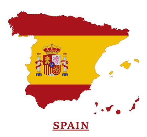 Premium Vector | Spain national flag map design, illustration of spain ...