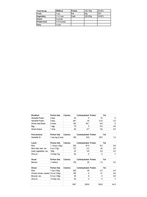 Alan Meal Plan (Normal Day) | PDF