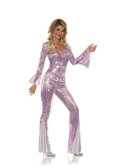 Womens Shakin 70s Disco Diva Silver Swirl Costume