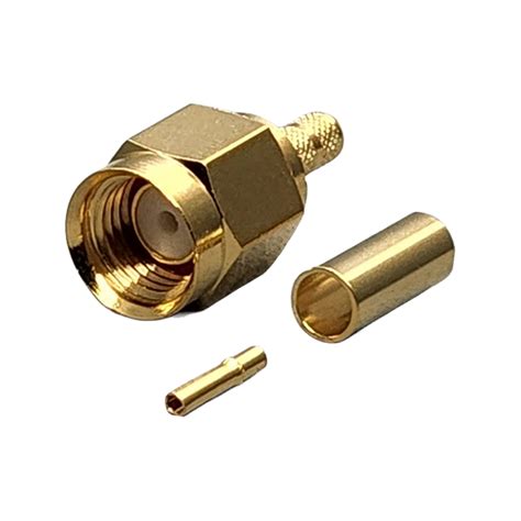 Reverse Polarity Sma Male Connector Crimp Coax Rg178 Rg196 08d 2v