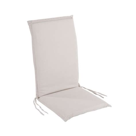 Coussin pour fauteuil de jardin inclinable Oléfine écru Dimensions