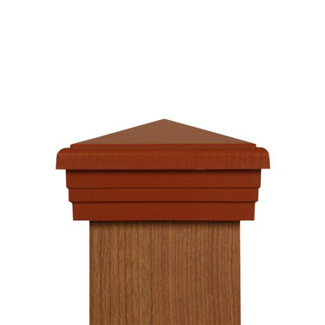 4x4 Post Cap │Cedar Color Pyramid Top│ Fence Post caps