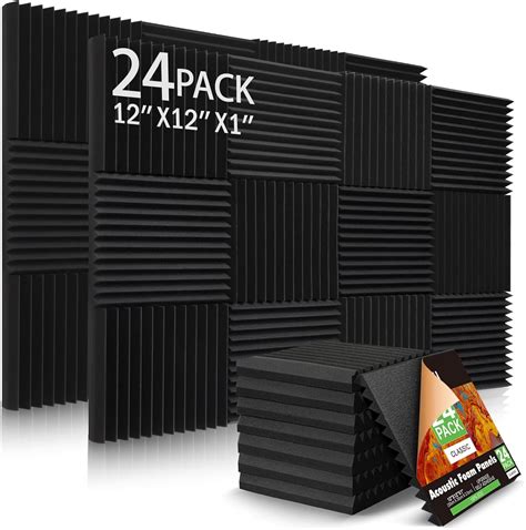 24 Pack Acoustic Panels 1 X 12 X 12 Acoustic Foam Panels Sound