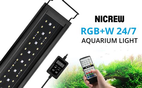 Amazon NICREW RGB W 24 7 LED Aquarium Light With Remote Controller