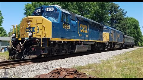 Csx Geometry Train W With Csx Leader At Edgemoor Sc On The Csx