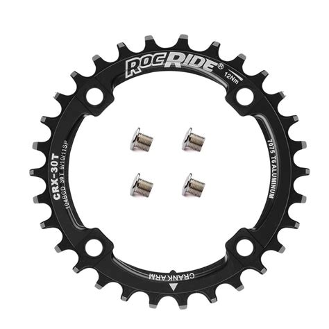 narrow wide chainring  bcd black aluminum   steel bolts