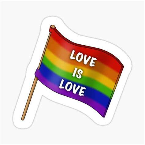 Gay Love Is Love Pride Flag Sticker By EarpBands Redbubble