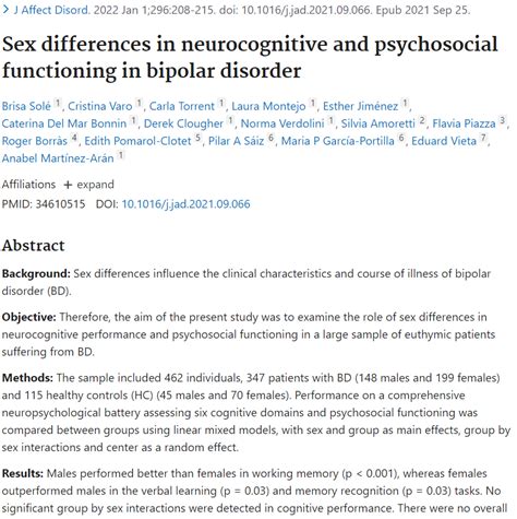 Sex Differences In Neurocognitive And Psychosocial Functioning In