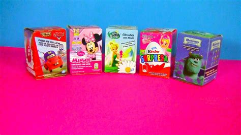 Huevos Kinder Sorpresa Tinkerbell Minnie Disney Pixar Monsters University Unboxing Surprise Eggs