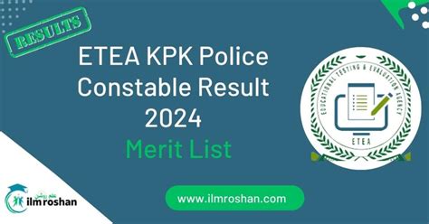 ETEA KPK Police Constable Result 2024 Merit List