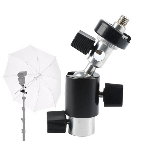 1 4 3 8 TypeD Flash Hot Shoe Adapter 360 Degree Camera Umbrella Holder Swivel Light Stand
