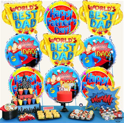 Globos Grandes Y Felices Para El Día Del Padre Paquete De 9 Unidades Decoraciones Azules Del