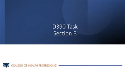 D390 Task Section B