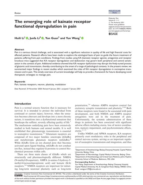 Pdf The Emerging Role Of Kainate Receptor Functional Dysregulation In