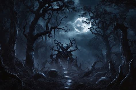 Dark Creepy Forest Graphic by mimishop · Creative Fabrica