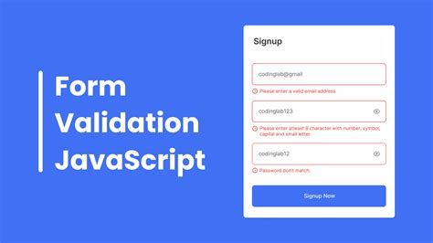 How To Validate Email Password In Html Css Javascript