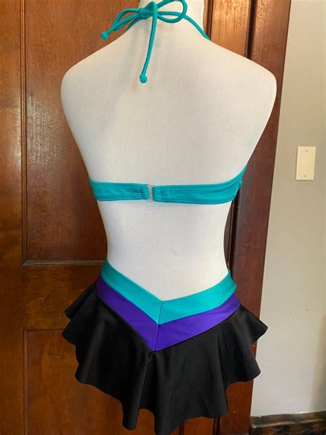 Vintage S La Bianca Bikini Set Ruffled Bottom Bri Gem