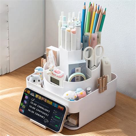 Grille Claire Bo Te De Rangement Multifonctionnelle Pour Crayons De