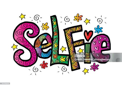 Como Se Escreve Selfie - Vetores de Selfie Mão Lettering e mais imagens de Selfie - Selfie ...