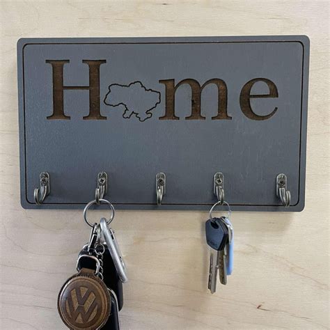 Ключниця настінна «Home» на 5 гачків. Сіра. – фото, отзывы ...