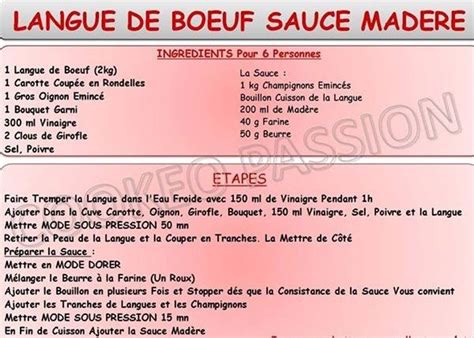 Pingl Par Valou Jeudy Sur Cookeo En Langue De Boeuf Sauce