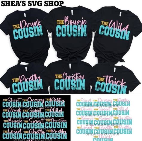 Cousin Svg Bundle Cousins T Shirts Digital Files Svg Files Etsy