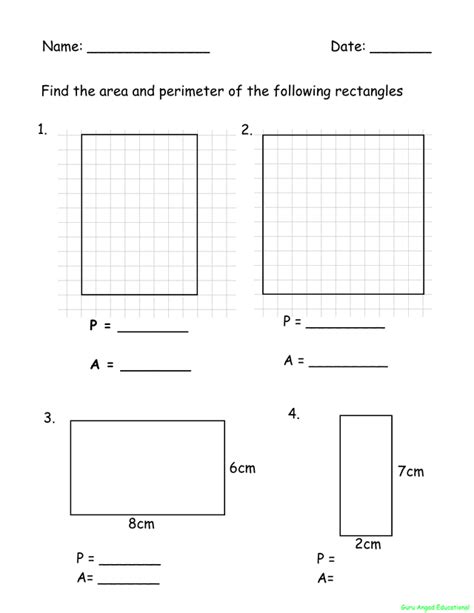 Area And Perimeter 4th Grade Worksheets