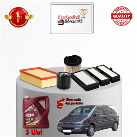 KIT INSPECCIÓN FILTROS Y Aceite Fiat Ulysse 2 0 JTD 16V 81KW 110CV 2001