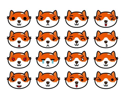 Premium Vector Set Collection Of Cute Head Fox Mascot Design