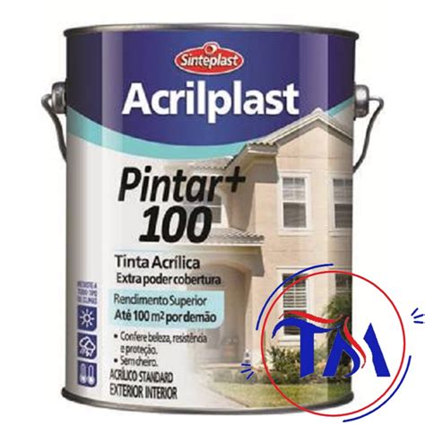 Tinta Acrílica Standard SemiBrilho Exterior Interior AcrilPlast 3 6Lt