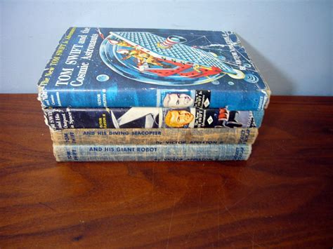 4 Vtg Hc Tom Swift Jr And The Cosmic Astronauts His Giant Robot Diving