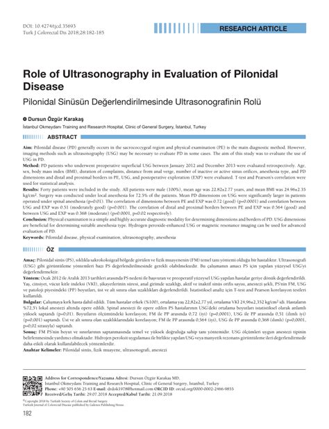 PDF Role Of Ultrasonography In Evaluation Of Pilonidal Disease