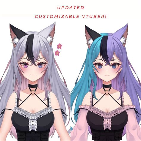 Updated Customizable Vtuber Premade Live D Vtuber Model Cute Fox Cat