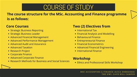 Msc Accounting Finance Acca Embedded Programme Structure Youtube