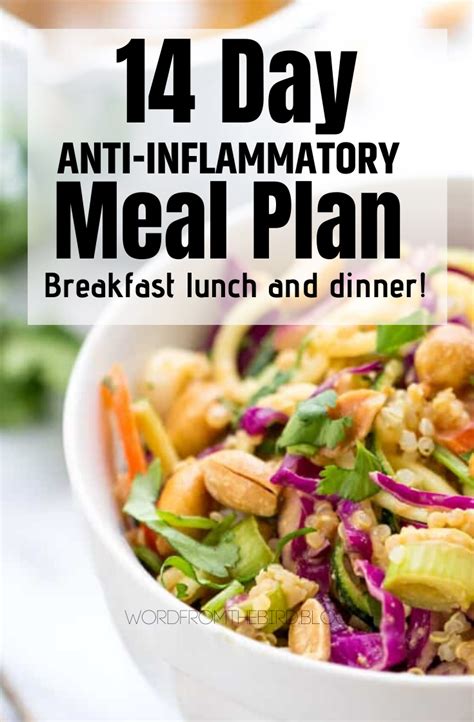 2 Week Anti Inflammatory Meal Plan Breakfast Lunch And Dinner Recipes