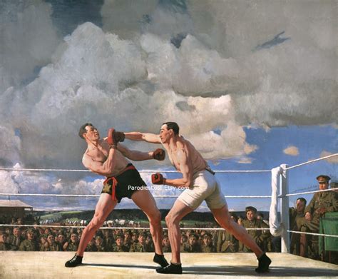 Male Semi Nude Boxers Laura Knight Print Th Century English Oil