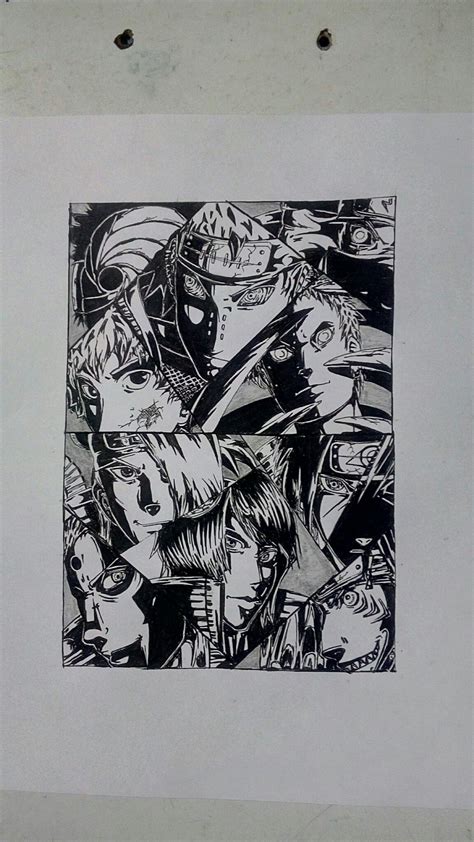 Akatsuki Complete Sketch Akatsuki Narutoshippuden Anime Hidan And