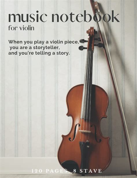 Violin Music Notebook 8 Stave Blank Sheet Format Book for Musicians ...