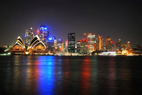 sydney skyline  night foto bild australia oceania australia