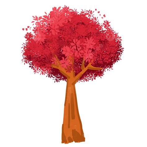 Red Tree Illustration Tree Plant Cartoon Png Transparent Clipart