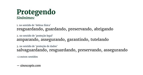 Como Se Escreve A Palavra Protegendo - Sinônimos de Protegendo [por sentido] - Sinoscópio