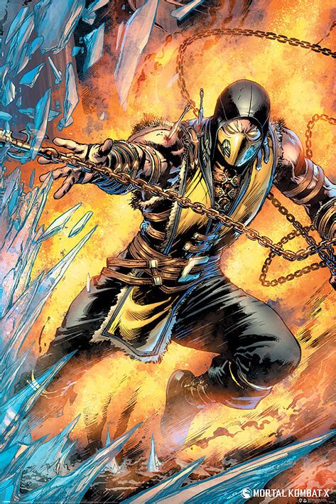 Poster Quadro Mortal Kombat Scorpion Posters De Parede