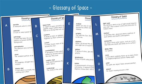 Glossary Of Earth And Space With Pictures Ks2 Earth And Space Primary